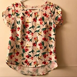 Merona Floral Print XS Short Sleeve Blouse Target